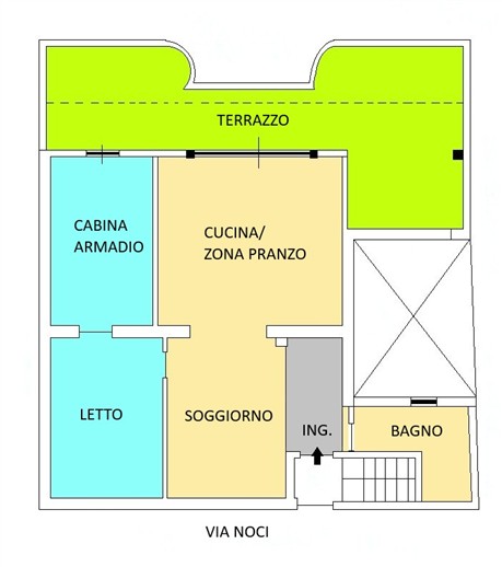 Attico di 2 Vani Oltre Accessori, Box Auto, Arredato. Rifiniture Ottime.