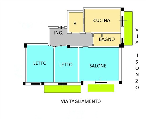 Centrale Appartamento di 3 Vani Oltre Acc. e Con Box Auto.