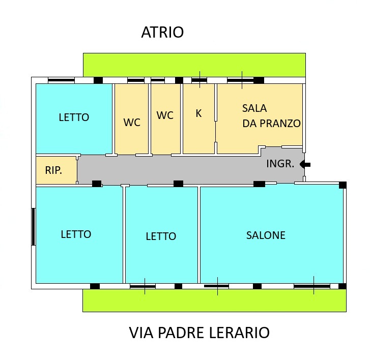 Appartamento di 4 vani + acc. al 3° piano con ascensore